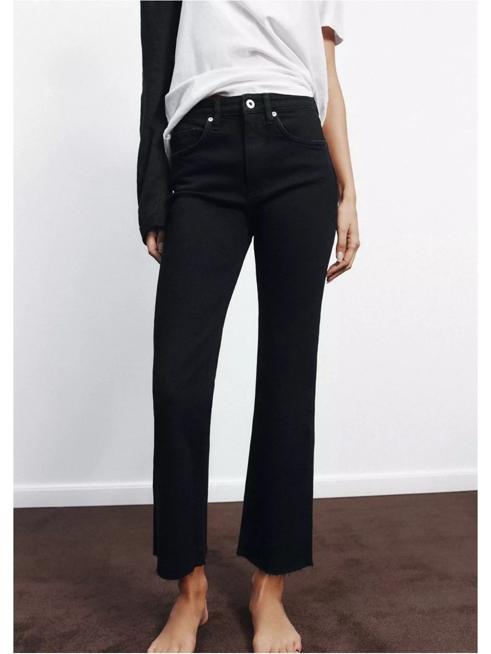 Zara Kick Flare Crop Jeans